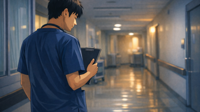 病院で死に方を考える男性看護師