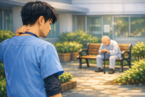 離棟した患者を思い返す男性看護師