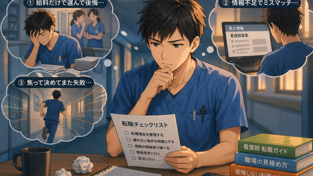 悩む新人看護師のイメージ