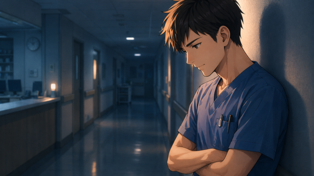 夜勤明けで疲れた看護師のイメージ